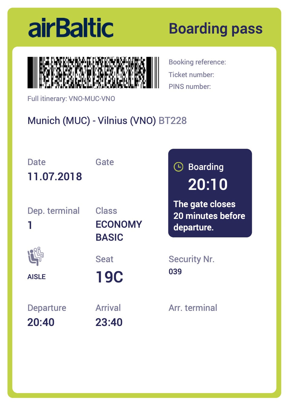 airbaltic iekāpšanas karte